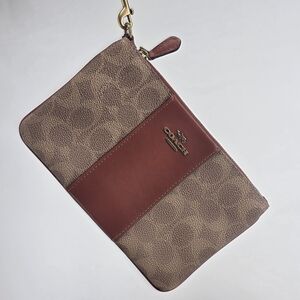 Coach Brown and Tan Wristlet